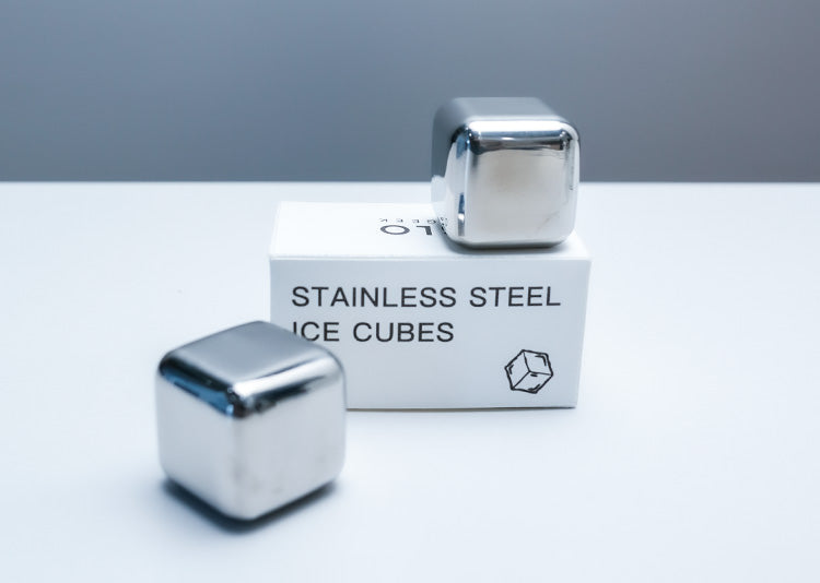 Stainless Steel Ice Cubes Reusable Metal Stone for Whiskey, Bourbon, Scotch, Home Bar Set