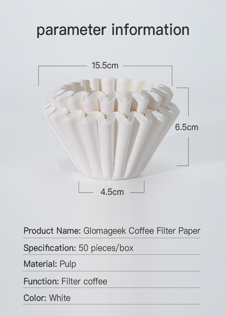 50pcs Wave Filter Paper for Pour over Coffee